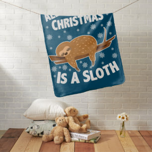 Christmas Funny Sloth Baby Blanket