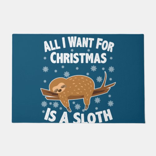Christmas Funny Sloth Doormat