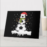Christmas Funny Soccer Ball Snowman Xmas Sport Card<br><div class="desc">Perfect for Xmas events or parties and a cool holiday gift for him or her. Share some laughs with your family or friends and show your humor side with this funny Christmas design.</div>