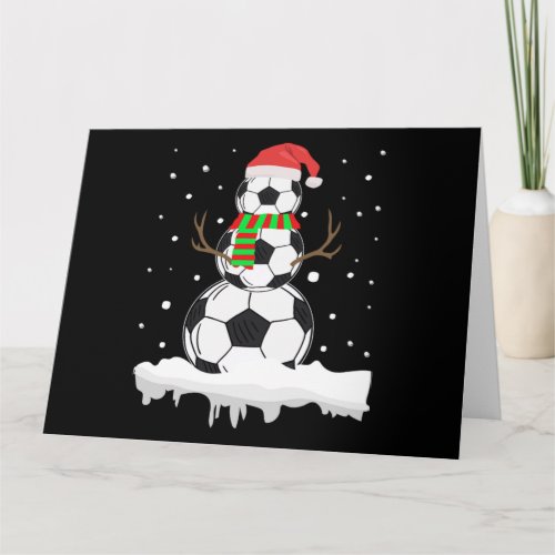Christmas Funny Soccer Ball Snowman Xmas Sport Card
