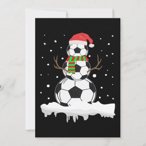 Christmas Funny Soccer Ball Snowman Xmas Sport Holiday Card