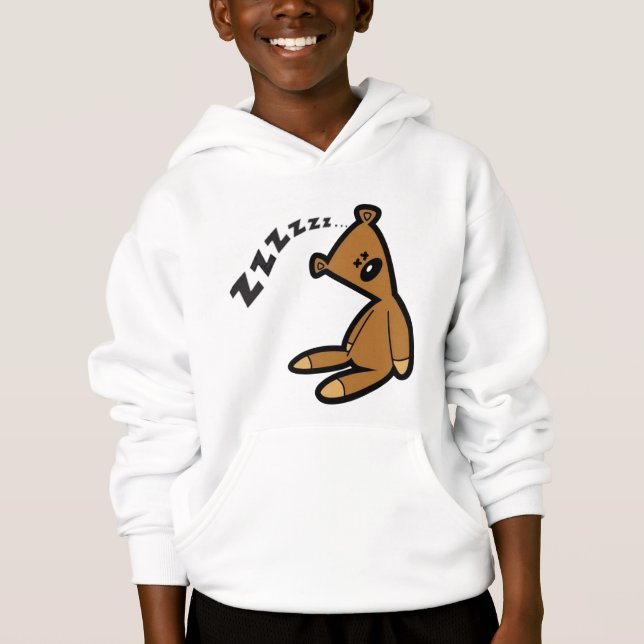 Christmas Funny teddy bear Sleep Mode  Hoodie (Front)