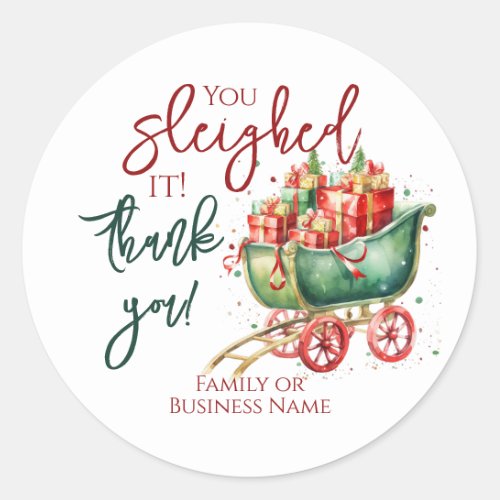 Christmas Funny Thank You Classic Round Sticker