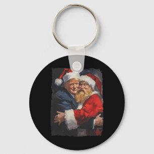 Christmas Funny Trump Santa Claus Retro Vintage Xm Keychain