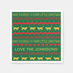 Christmas Furry Little Cats Napkins