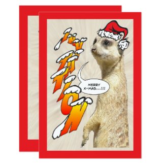 Christmas Furry Meerkat Invitation X-Mas