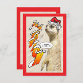 Christmas Furry Meerkat Invitation X-Mas (Front/Back)