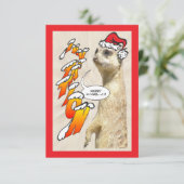 Christmas Furry Meerkat Invitation X-Mas (Standing Front)