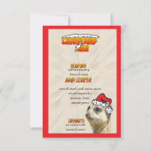 Christmas Furry Meerkat Menu Invitation (Back)