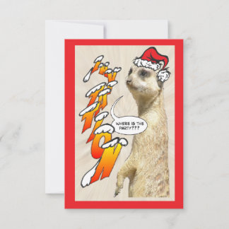 Christmas Furry Meerkat Party Invitation