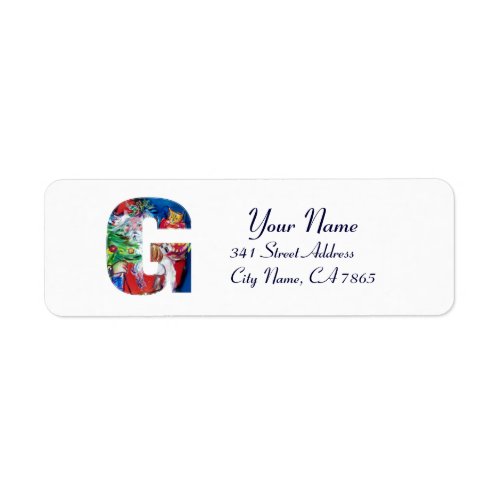 CHRISTMAS G LETTER  SANTA WITH CHRISTMAS TREE LABEL