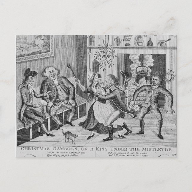 Christmas Gambols, or a Kiss Under the Holiday Postcard (Front)
