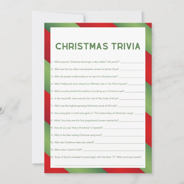 Christmas Game - Not Editable -  Invitation (Front)