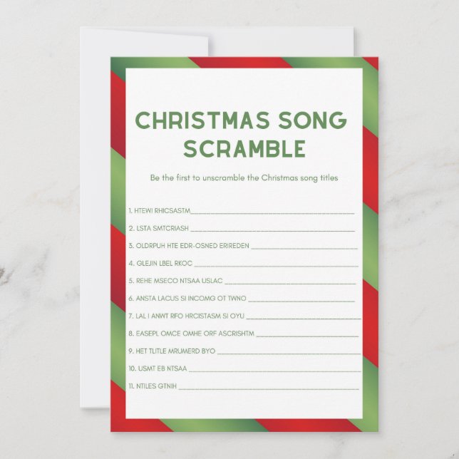 Christmas Game - Not Editable -  Invitation (Front)