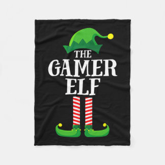Christmas Gamer Elf Matching Family Group Christma Fleece Blanket