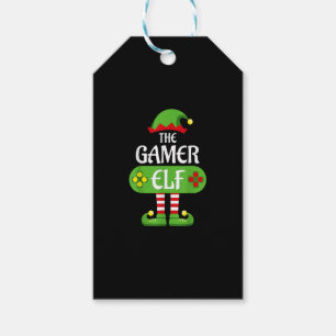 Christmas Gamer Elf Matching Family Group The Game Gift Tags