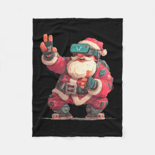 Christmas Gamer Look With This Cool Vr Santa Claus Fleece Blanket