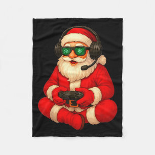Christmas Gamer Santa Video Game Gaming Boys Men K Fleece Blanket
