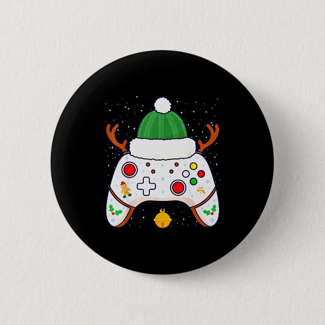 Christmas Gamer Video Game Controller Gamepad  Button (Front)