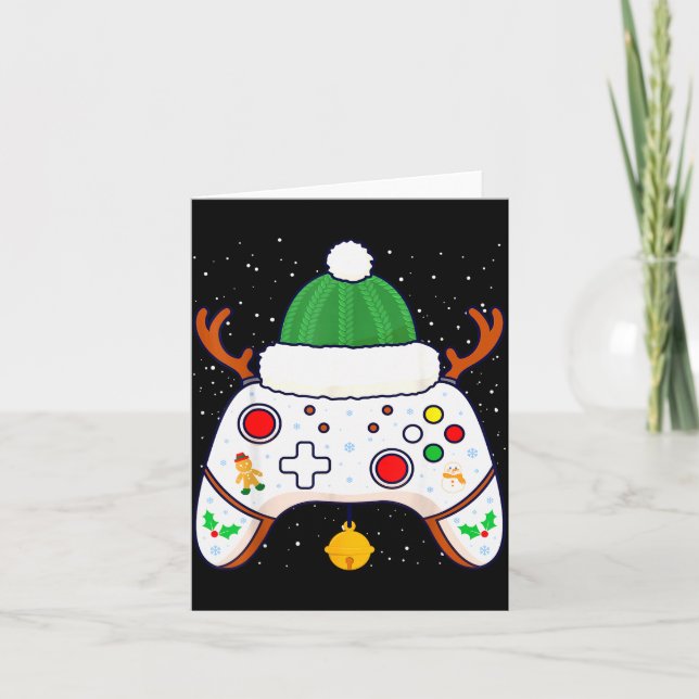 Christmas Gamer Video Game Controller Gamepad  Card (Front)