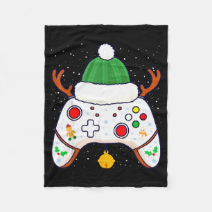 Christmas Gamer Video Game Controller Gamepad Fleece Blanket