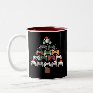 Christmas Gaming Tree Gamers Gamer Xmas Gifts Two-Tone Coffee Mug