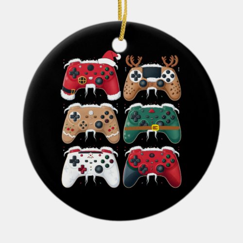 Christmas Gaming Video Game Controller Boys Gamer Ceramic Ornament