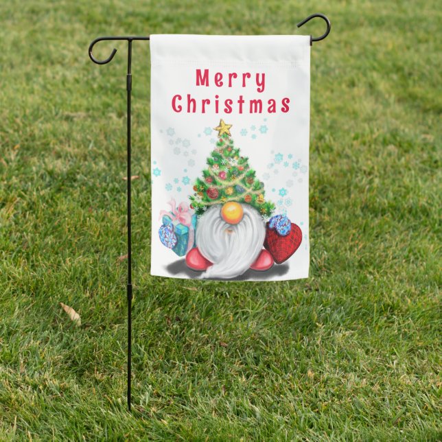Christmas Garden Flag Gnome with Gifts For You (In SItu)