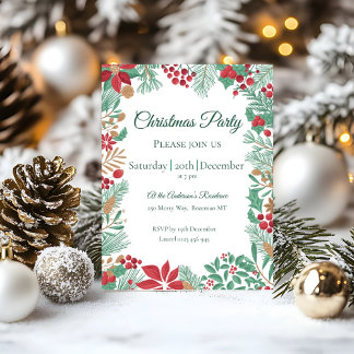 Christmas Garden | Party Invitation Postcard