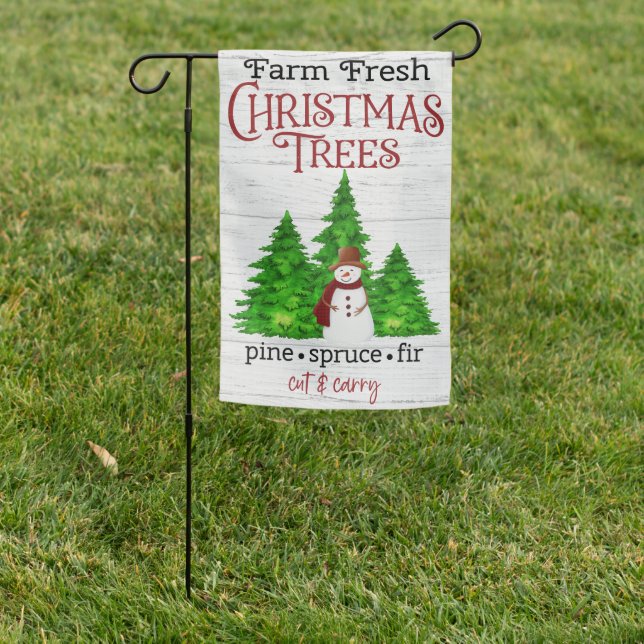 Christmas Garden Yard Flag Farm Fresh Trees (In SItu)