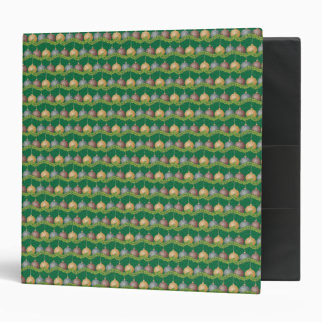 Christmas garland and ornaments holiday pattern binder (Front/Inside)