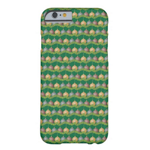 Christmas garland and ornaments holiday pattern barely there iPhone 6 case
