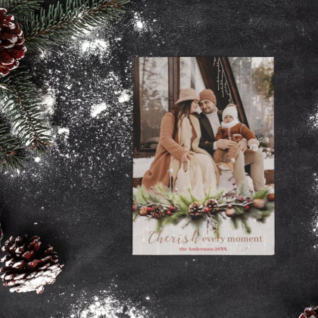 Christmas Garland and Shooting Stars Cherish the Holiday Card (Creator Uploaded)