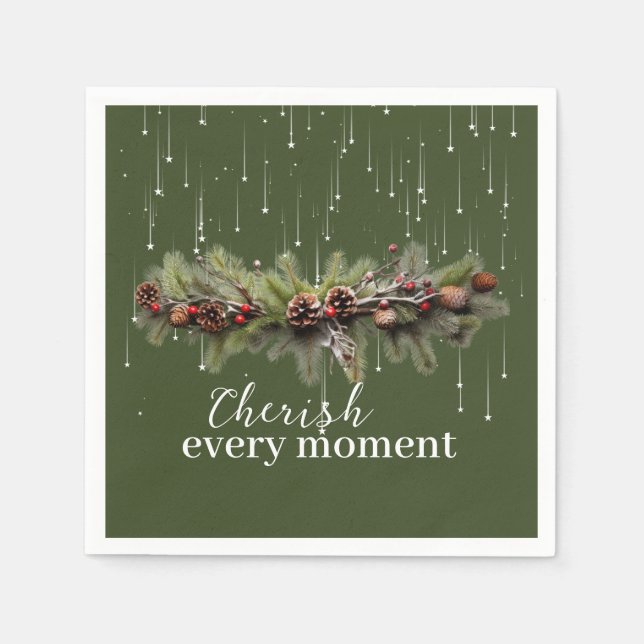 Christmas Garland and Shooting Stars Cherish the Napkins (Front)