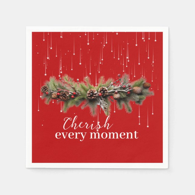 Christmas Garland and Shooting Stars Cherish the Napkins (Front)