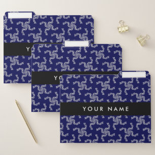 Christmas Garland, Blue, Your name, Personalize File Folder