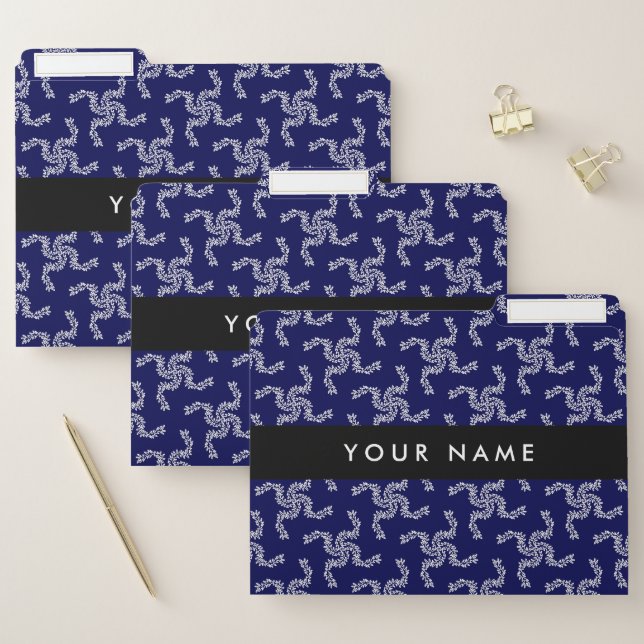 Christmas Garland, Blue, Your name, Personalize File Folder (Set)