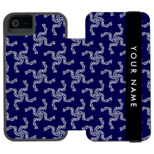Christmas Garland, Blue, Your name, Personalize iPhone SE/5/5s Wallet Case