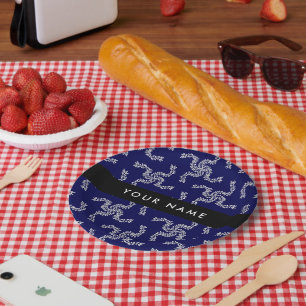 Christmas Garland, Blue, Your name, Personalize Paper Plates