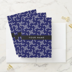 Christmas Garland, Blue, Your name, Personalize Pocket Folder
