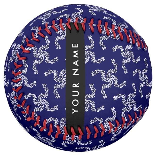 Christmas Garland, Blue, Your name, Personalize Softball (Front Left)