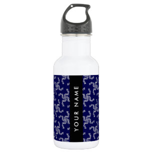 Christmas Garland, Blue, Your name, Personalize Stainless Steel Water Bottle
