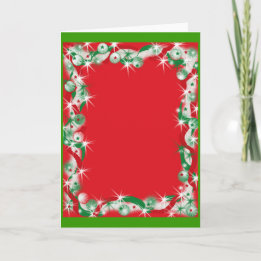 Christmas Garland Border Holiday Card