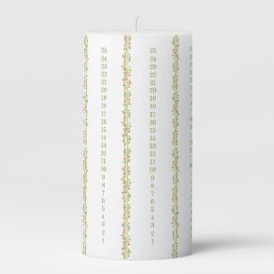 Christmas Garland Countdown Pillar Candle