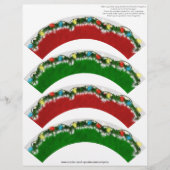 Christmas Garland Cupcake Cosie - RED and GREEN (Front)