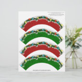 Christmas Garland Cupcake Cosie - RED and GREEN (Standing Front)