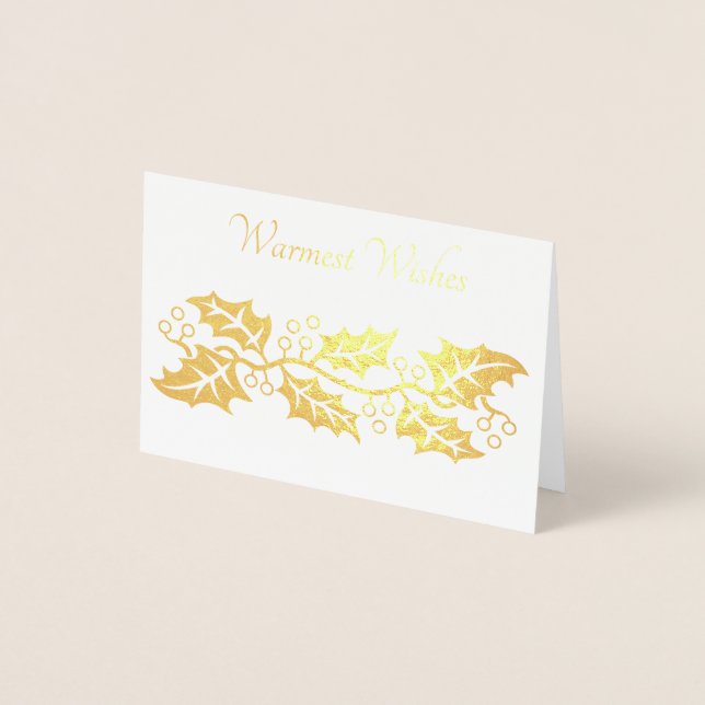 Christmas Garland Gold Foil Christmas Card (Front)