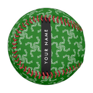 Christmas Garland, Green, Your name, Personalize Baseball