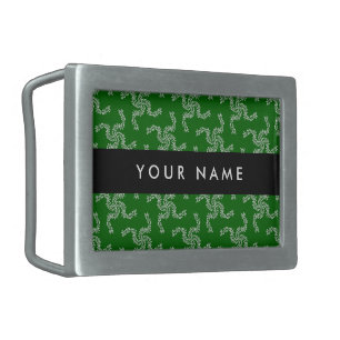 Christmas Garland, Green, Your name, Personalize Belt Buckle