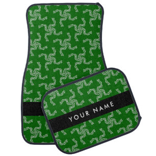 Christmas Garland, Green, Your name, Personalize Car Floor Mat